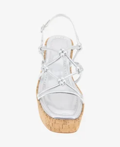 REACTION - Essa Metallic Cork Platform Sandal><noscript><img width=