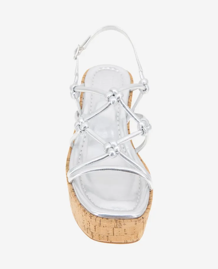 REACTION - Essa Metallic Cork Platform Sandal>Kenneth Cole