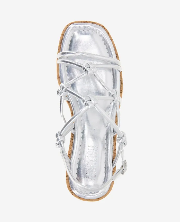 REACTION - Essa Metallic Cork Platform Sandal>Kenneth Cole