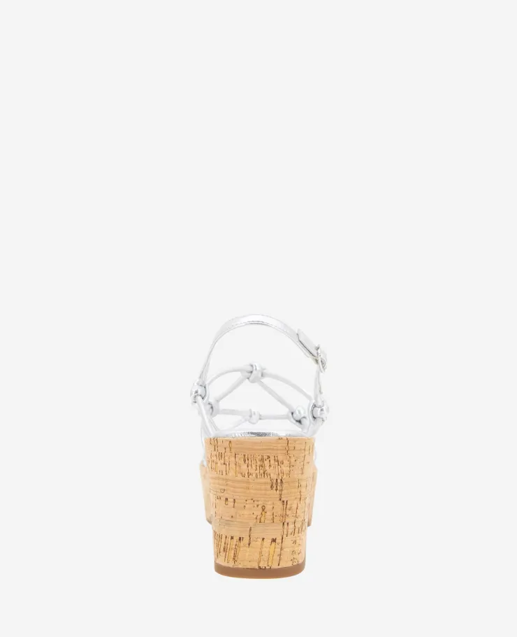 REACTION - Essa Metallic Cork Platform Sandal>Kenneth Cole