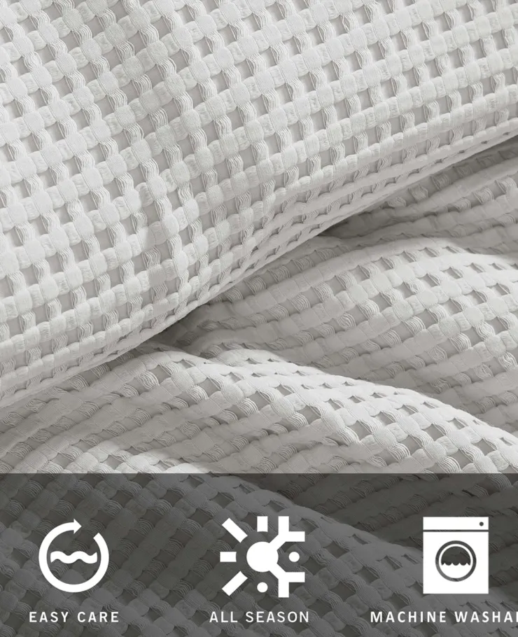 Reversible Solid Waffle Comforter Set>Kenneth Cole Discount