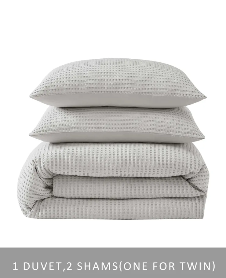 Reversible Solid Waffle Duvet Cover Set>Kenneth Cole Sale