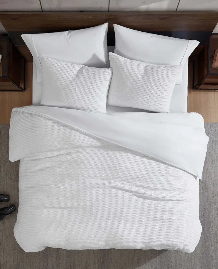 Reversible Solid Waffle Comforter Set>Kenneth Cole Outlet