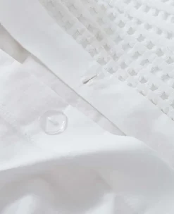Reversible Solid Waffle Duvet Cover Set><noscript><img width=