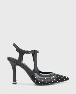 Romi Mesh Micro Stud Ankle Slingback Heel>Kenneth Cole Discount