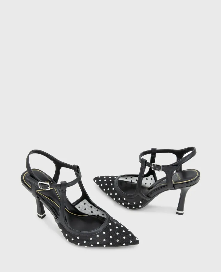 Romi Mesh Micro Stud Ankle Slingback Heel>Kenneth Cole Discount