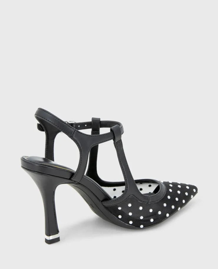 Romi Mesh Micro Stud Ankle Slingback Heel>Kenneth Cole Discount