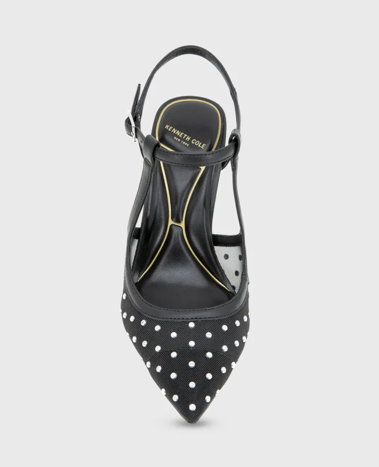 Romi Mesh Micro Stud Ankle Slingback Heel>Kenneth Cole Discount