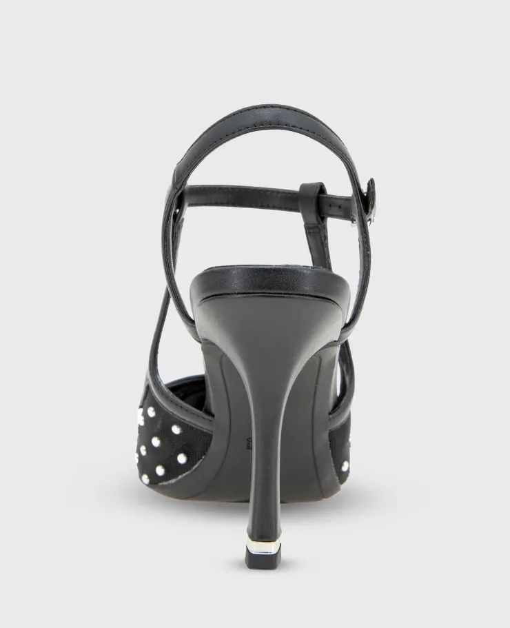 Romi Mesh Micro Stud Ankle Slingback Heel>Kenneth Cole Discount