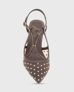 Romi Mesh Micro Stud Ankle Slingback Heel><noscript><img width=