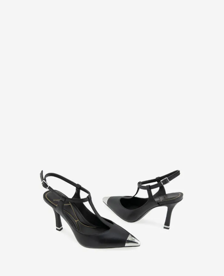Romi T-Strap Leather Slingback Heel>Kenneth Cole Clearance