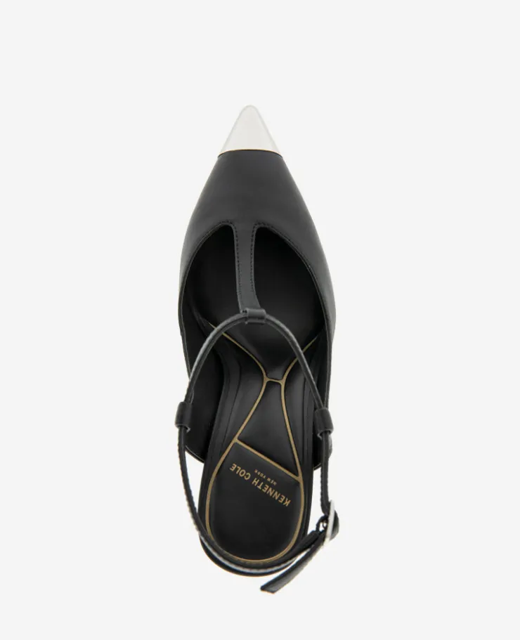 Romi T-Strap Leather Slingback Heel>Kenneth Cole Clearance