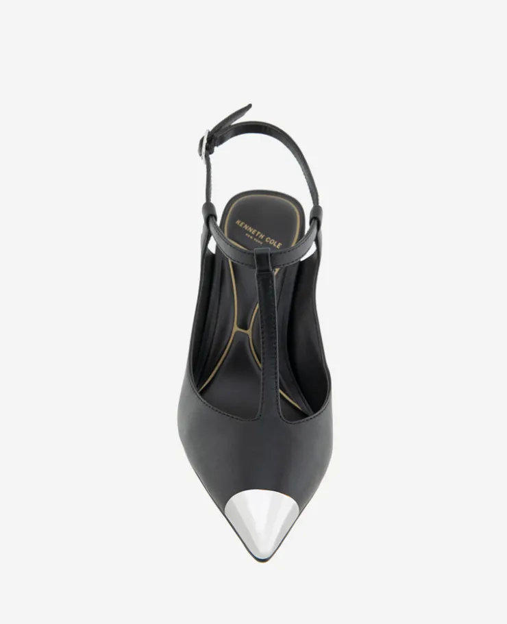 Romi T-Strap Leather Slingback Heel>Kenneth Cole Clearance