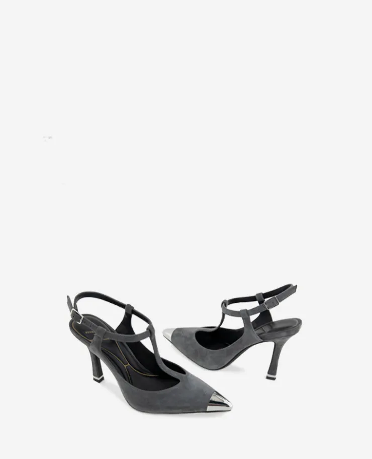 Romi T-Strap Suede Slingback Heel>Kenneth Cole Outlet