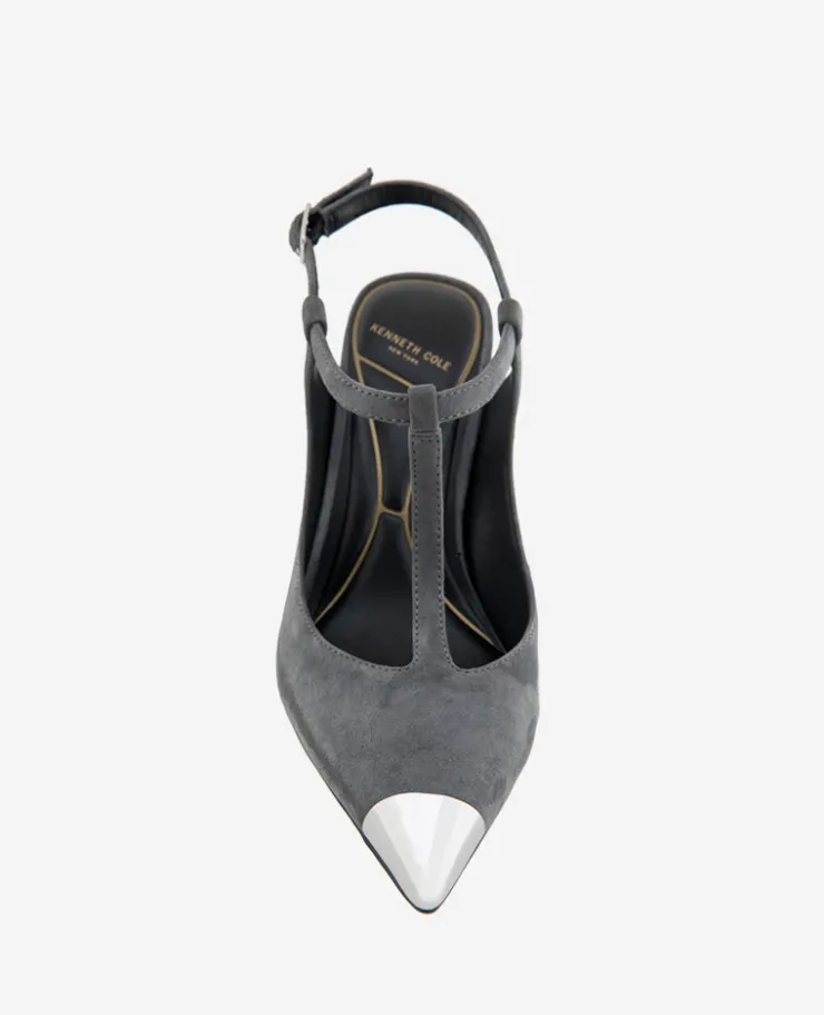 Romi T-Strap Suede Slingback Heel>Kenneth Cole Outlet