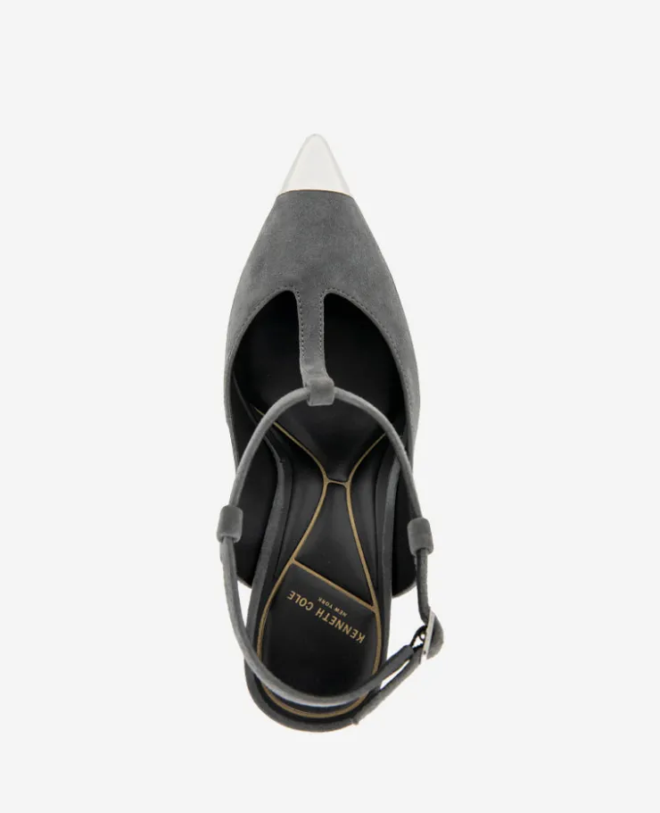 Romi T-Strap Suede Slingback Heel>Kenneth Cole Outlet
