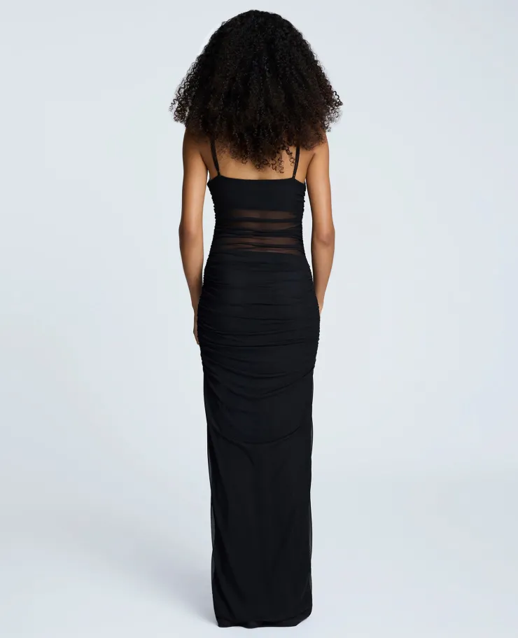 Rouched Mesh Maxi Dress>Kenneth Cole Outlet