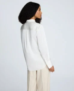 Satin Button Front Blouse><noscript><img width=
