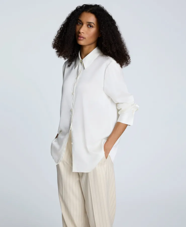 Satin Button Front Blouse>Kenneth Cole Online
