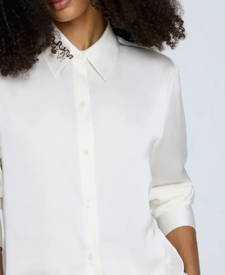 Satin Button Front Blouse>Kenneth Cole Online