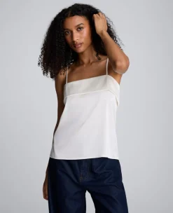 Satin Foldover Spaghetti Strap Cami>Kenneth Cole Hot