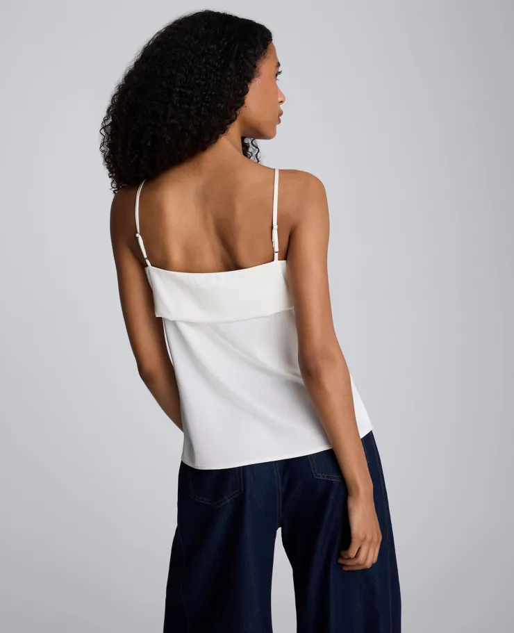 Satin Foldover Spaghetti Strap Cami>Kenneth Cole Hot