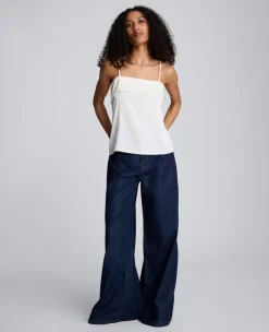 Satin Foldover Spaghetti Strap Cami><noscript><img width=