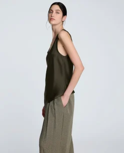 Satin Scoop Neck Tank><noscript><img width=