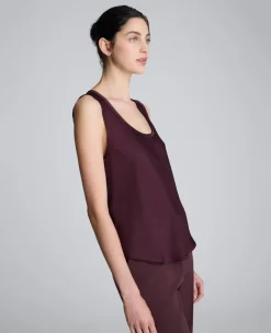 Satin Scoop Neck Tank><noscript><img width=
