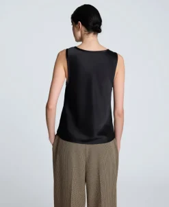 Satin Scoop Neck Tank><noscript><img width=