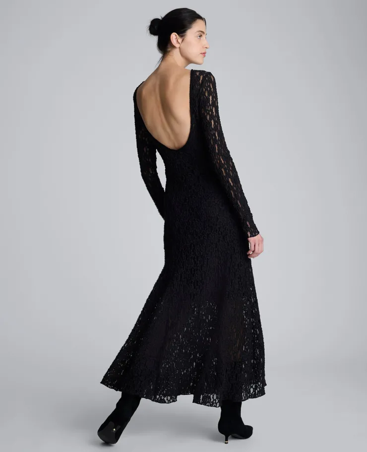 Scoop Back Stretch Lace Maxi Dress>Kenneth Cole Outlet