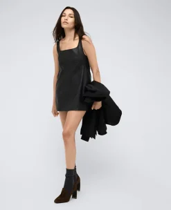 Site Exclusive! Leather Open Back Strap Shift Dress>Kenneth Cole Discount