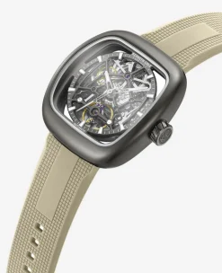 Skeleton Automatic Bracelet Watch with 3-Strap Set><noscript><img width=