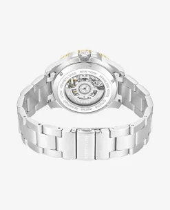 Skeleton Automatic Green Contrast Dial Bracelet Watch><noscript><img width=