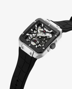 Skeleton Automatic Silicone Watch><noscript><img width=