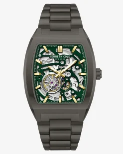 Skeleton Curved Automatic Bracelet Watch>Kenneth Cole