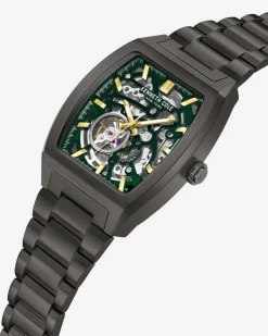 Skeleton Curved Automatic Bracelet Watch><noscript><img width=