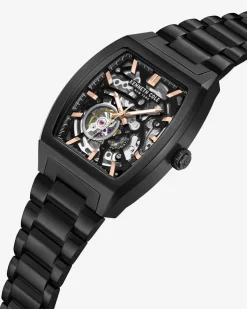 Skeleton Curved Automatic Bracelet Watch><noscript><img width=