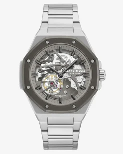 Skeleton Octagonal Automatic Bracelet Watch>Kenneth Cole