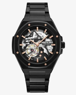 Skeleton Octagonal Automatic Bracelet Watch>Kenneth Cole
