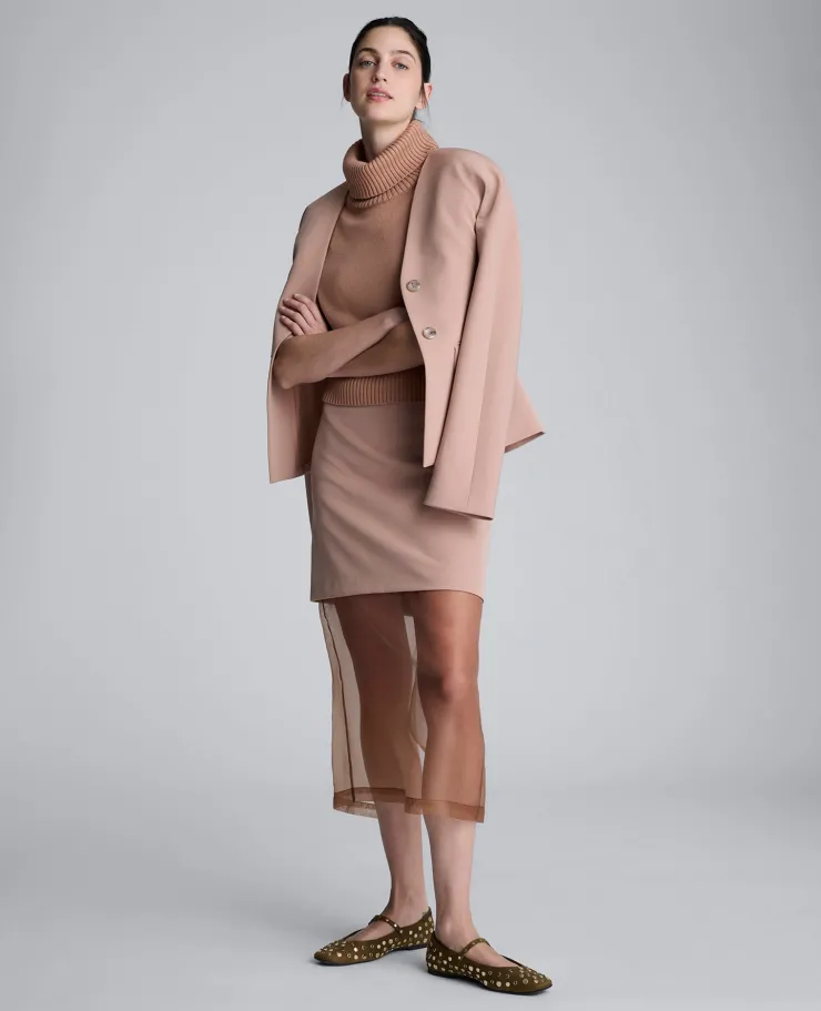 Sleeveless Mockneck Sweater with Shoulder Pads>Kenneth Cole Outlet