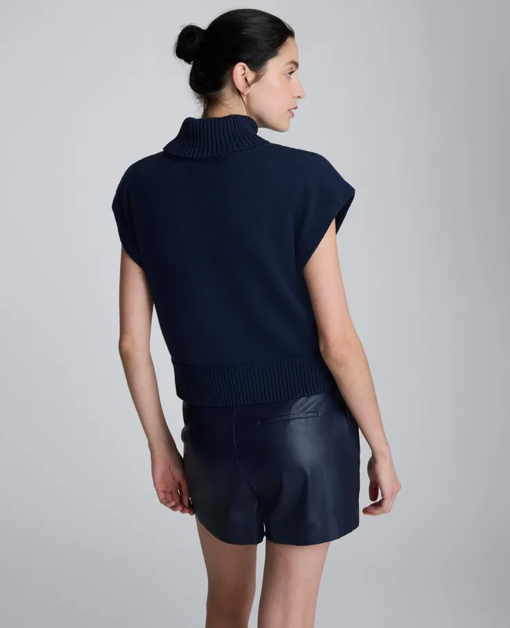 Sleeveless Mockneck Sweater with Shoulder Pads>Kenneth Cole Best