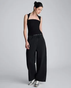 Sleeveless Square Neck Knit Mesh Top><noscript><img width=