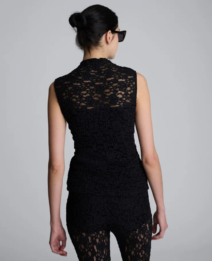 Sleeveless Stretch Lace Mock Neck Top>Kenneth Cole Discount