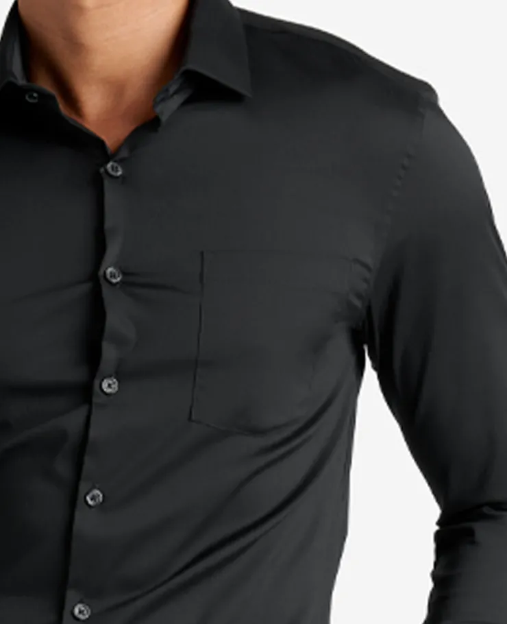 Slim Fit Sustainable Stretch Collar Solid Dress Shirt>Kenneth Cole