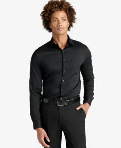 Slim Fit Sustainable Stretch Collar Solid Dress Shirt><noscript><img width=