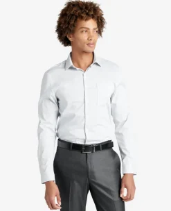 Slim Fit Sustainable Stretch Collar Solid Dress Shirt with TEK FIT><noscript><img width=
