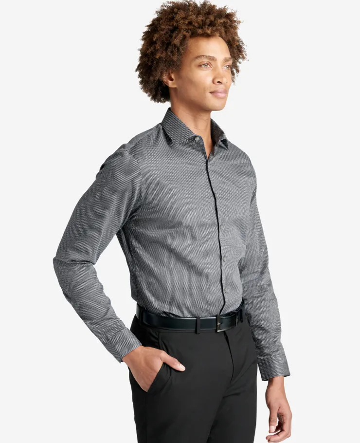 Slim-Fit Button-Down Stretch Dress Shirt with TEK FIT>Kenneth Cole New