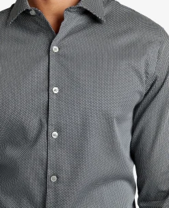 Slim-Fit Button-Down Stretch Dress Shirt with TEK FIT><noscript><img width=