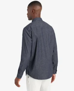 Slim-Fit Organic Stretch Denim Two Pocket Shirt><noscript><img width=